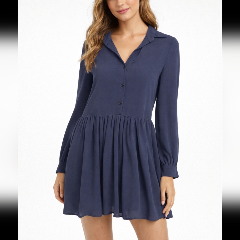 MINKPINK Navy Long Sleeve Dress Small
